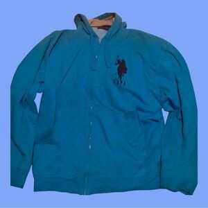 Men Blue USPA Lined Hoodie Sz. Xxl